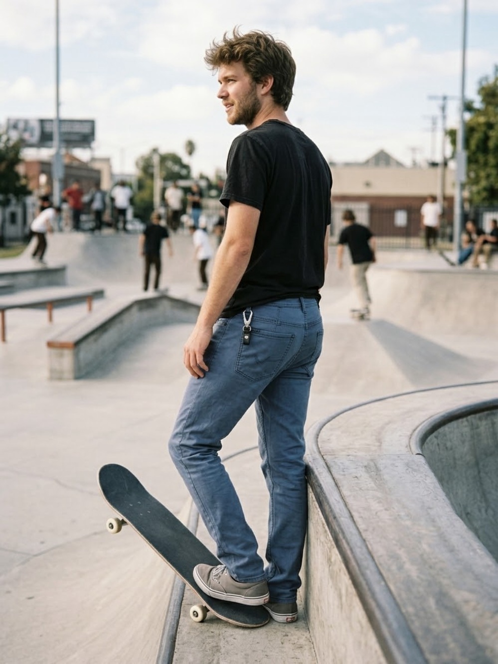 Ezekiel Men's Slim Straight Jeans in Slate Blue